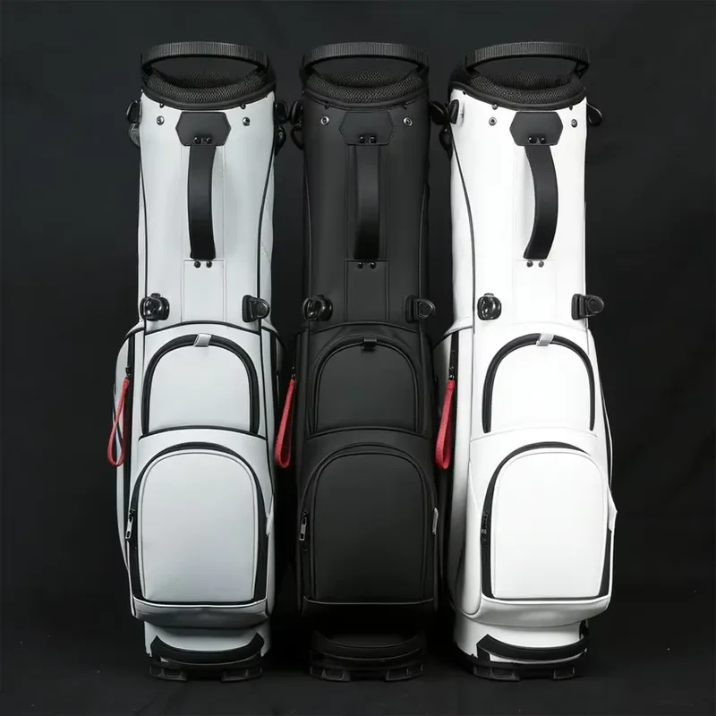 ASL GOLF Custom Logo Stand Bag High Quality PU Leather Golf Bag White Gray Black Lightweight Waterproof Golfing Equipment