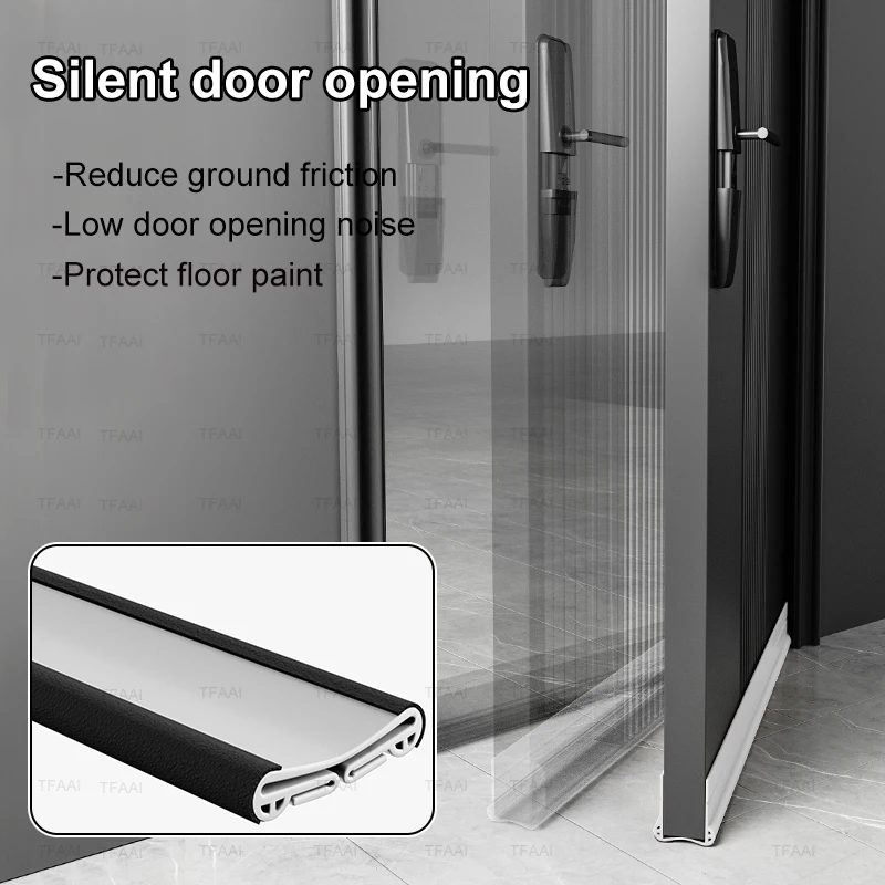 93 cm Türbodendichtungsstreifen, U-förmiger PVC-Zugluftstopper, schalldichter, winddichter Spaltfüller für Innentüren unter der Bürste