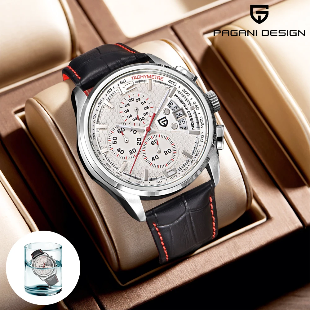 PAGANI DESIGN New Fashion Quartz Watch Waterproof Sports Retro Leather Military Multi functional Timing Code Watches for Man