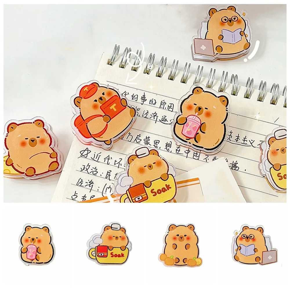 カピバラ カピバラ PP クリップ装飾ペーパークリップ漫画メモクリップ漫画ブックマークアクリル紙クリップ写真クランプ