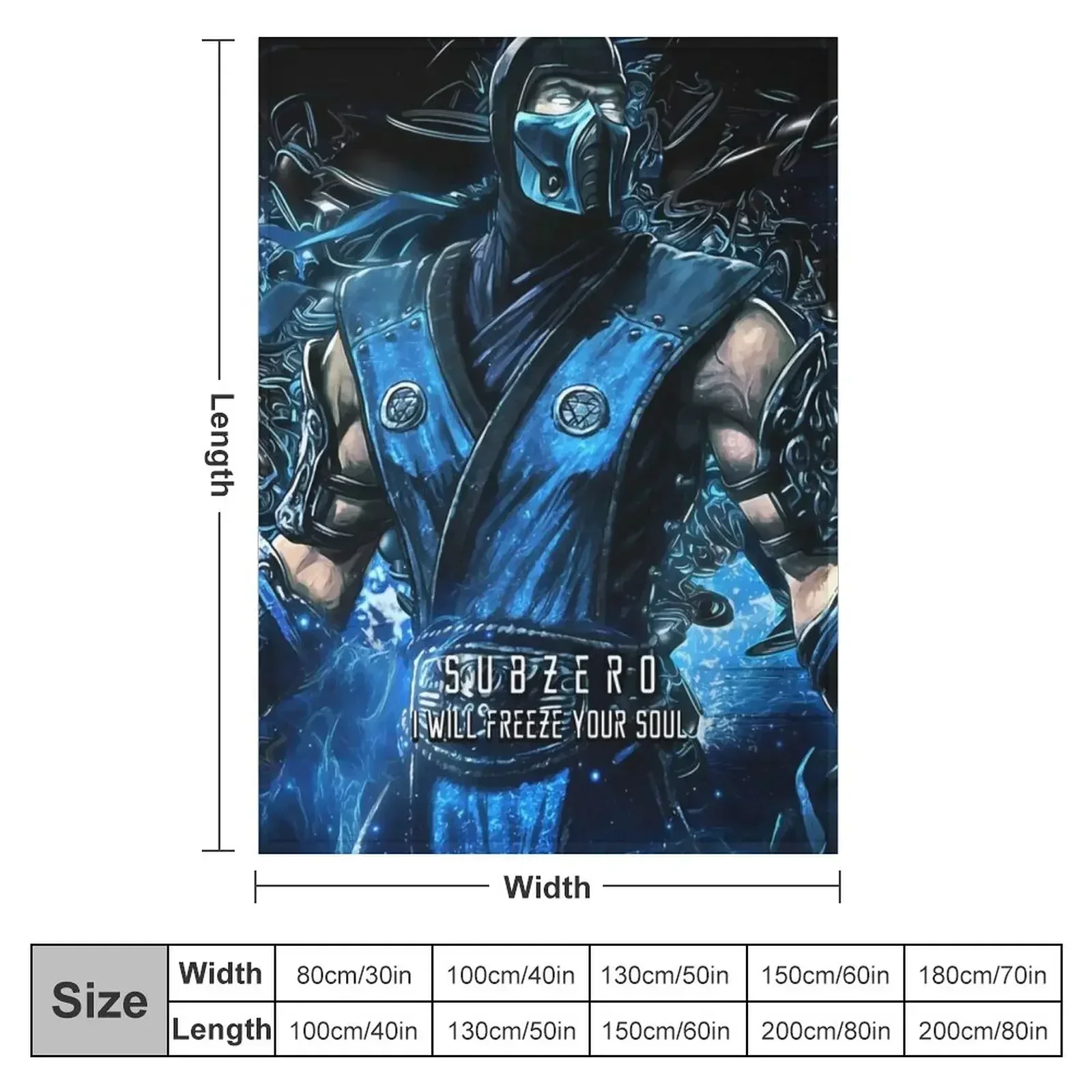 Mortal Kombat subzero Throw Blanket Vintage warm winter christmas gifts Flannel Custom Decorative Sofa Blankets
