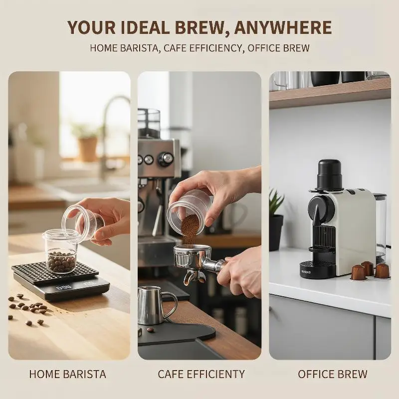58mm Coffee Portafilter Dosing Cup Espresso Mug Wide Mouth Precise Pouring for Barista Home Cafe Coffee Making view 4