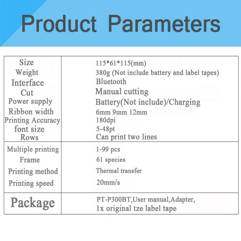 Brother PT-P300BT P-touch Cube label printer Bluetooth connection label maker typewriter for 6/9/12mm brother pt p300bt tape