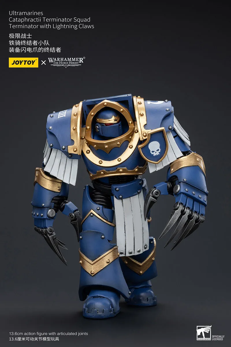 Joytoy warhammer 30k 1/18 ultramarines cataphractii terminator esquadrão sargento figura de ação soldado militar estatueta modelo brinquedo
