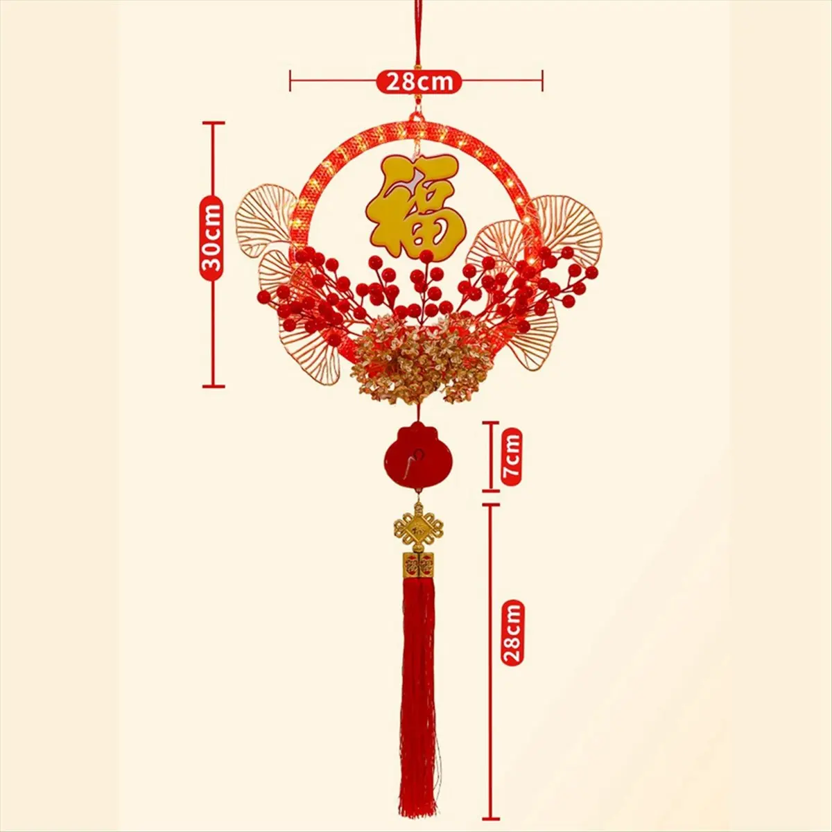 MYdaY- الصينية القمرية سعيدة السنة الجديدة متوهجة أضواء غامضة متوهجة إكليل مجموعة المواد أضواء ملونة المحيطة قطع معلقة، S B #4