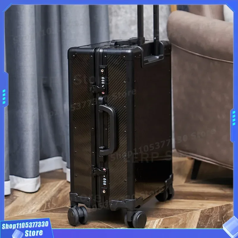 20 Inch Full Carbon Fiber Suitcase Hard Shell Business Trolley Case With Universal Wheels Durable Travel Luggage For Men