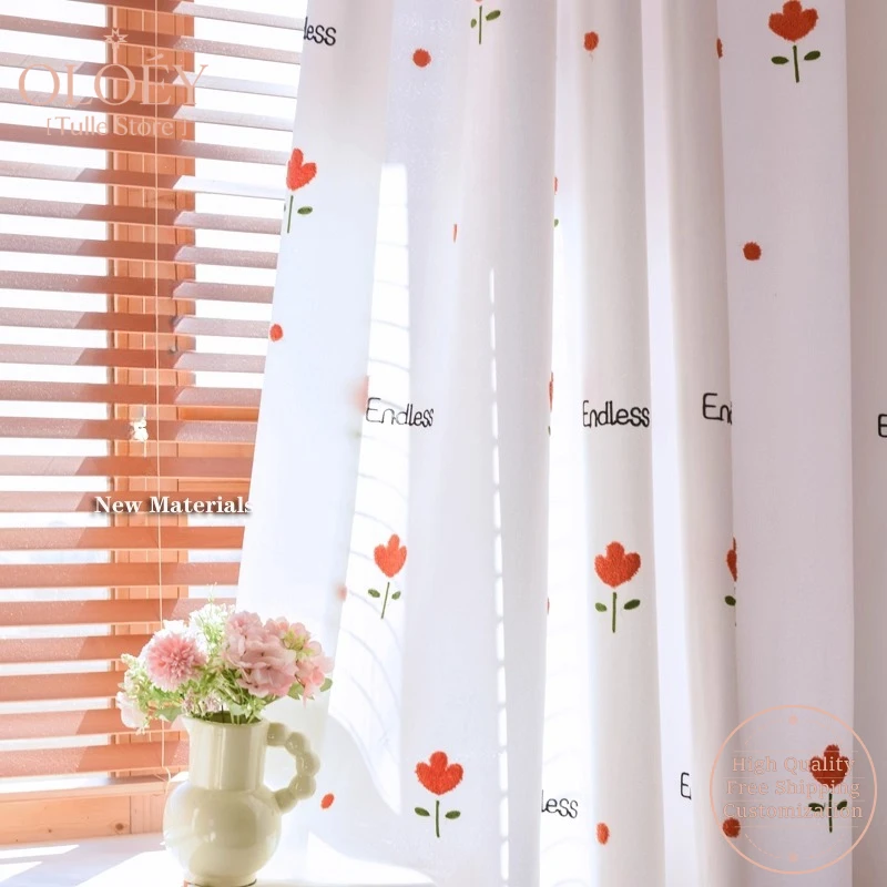 French Sketch Print Curtains for Living Room Bedroom Patchwork Retro Cotton Linen Blackout Custom Drape Manor Skirt Design Tulle