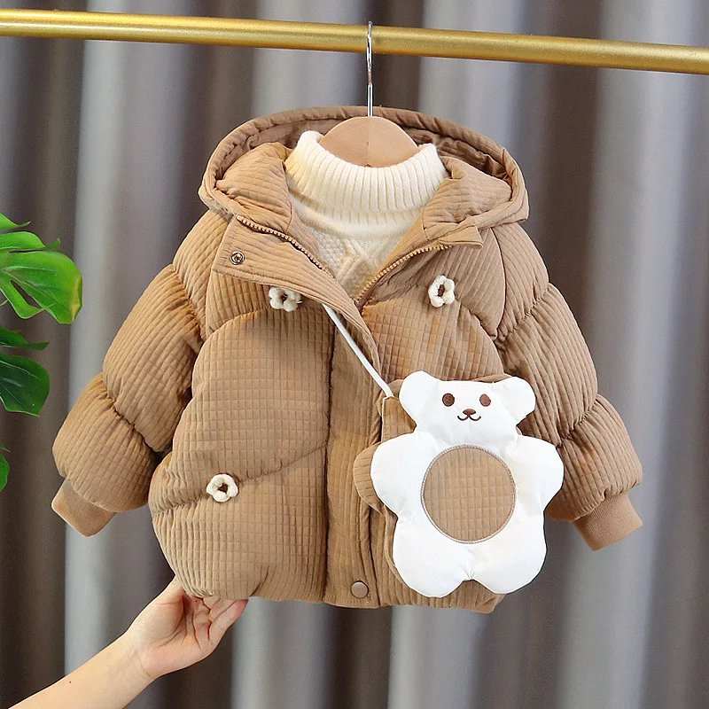 Winter Jacket Kids Girls Hooded Parkas Thick Velvet Warm Coat For Girls Jacket Children Clothes Winter Jackets For Girls Coats