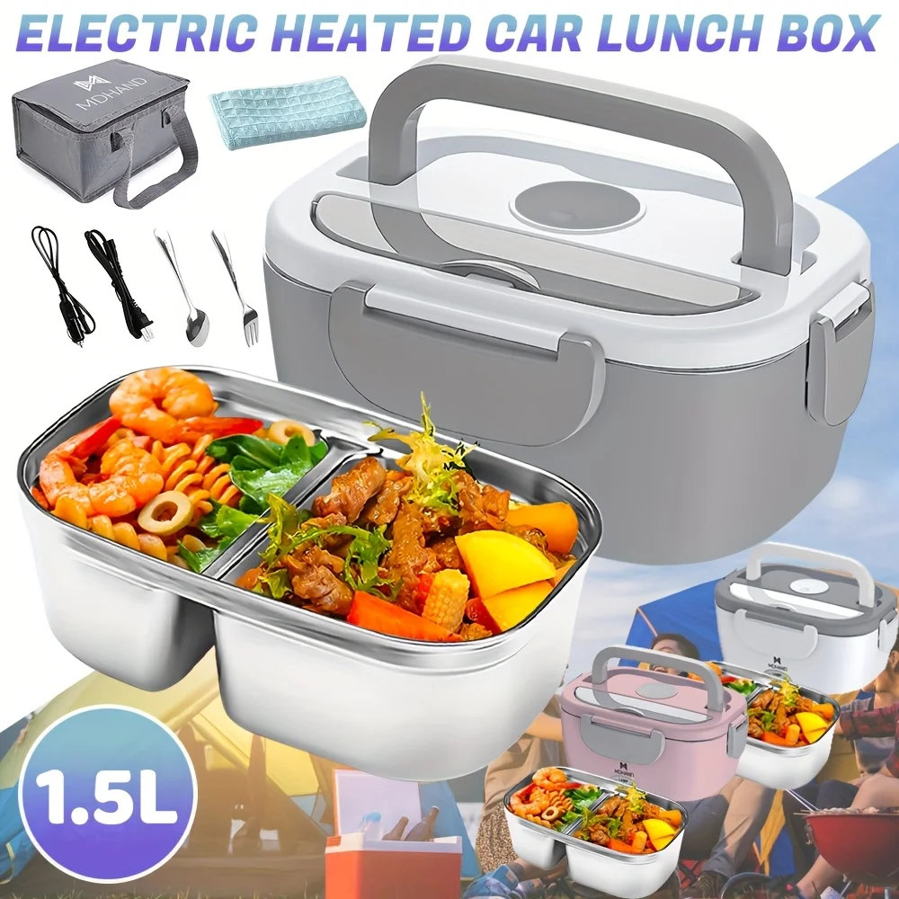 

65W 40W 1.5 L Electric Lunch Box 3 In1 Food Warmer Portable Food Heater for Car Or Home Leak Proof Lunch Heating Microwave