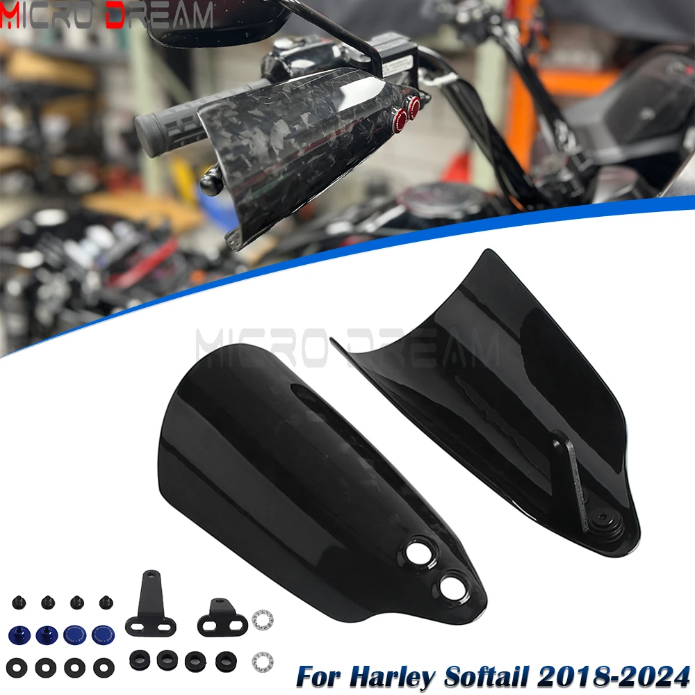 

Комплект защиты рук из углеродного волокна для Harley M8 Softail FXBB FXBBS FXST FXLRST FLDE FLHCS FLHC 2018-2024, поручни для мотоциклетных ручек