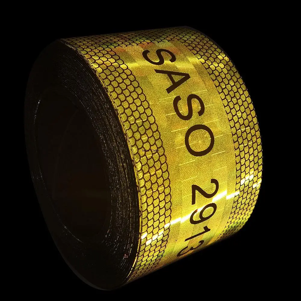 7.5CM*5M SASO 2913 Reflective Tape Truck Plating Aluminium Adhesive Sticker Reflectors Vehicle Waterproof Strip For Saudi Market