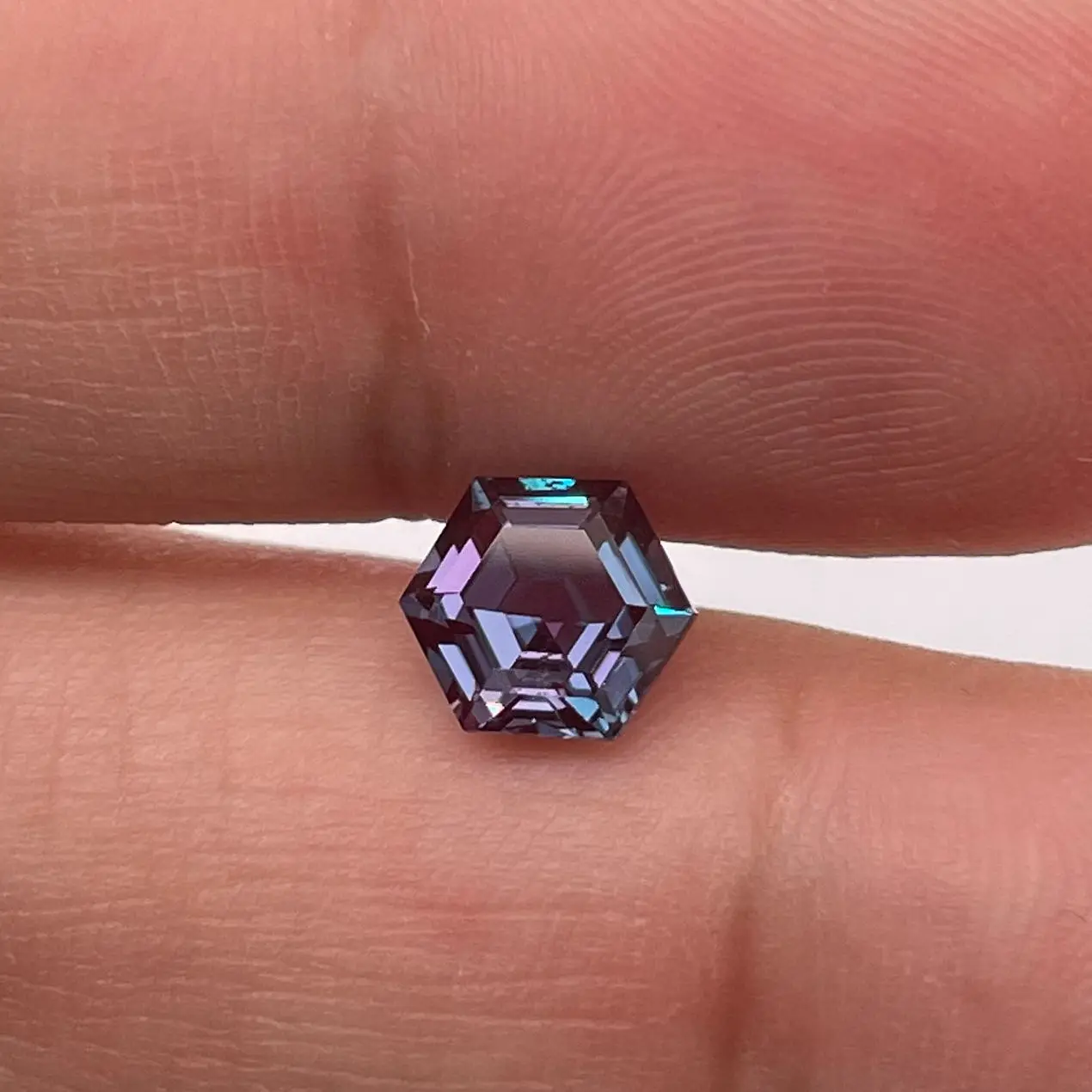 Lab-Grown Alexandrite Color Change Russian Loose Gemstones Hexagon Shape AAA Quality Faceted Jewelry Ring & Pendant Size Stone