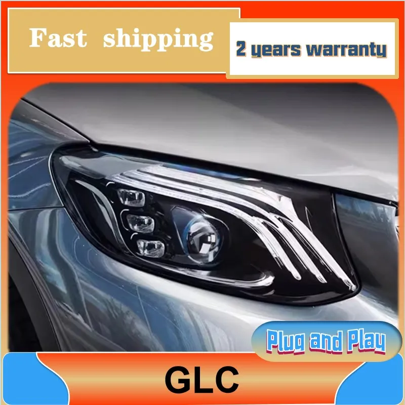 Car Styling for Mercedes GLC Headlight 2016-2019 W253 Headlamp GLC200 GLC250 GLC300 GLC350 DRL Turn Signal Low High Beam Project