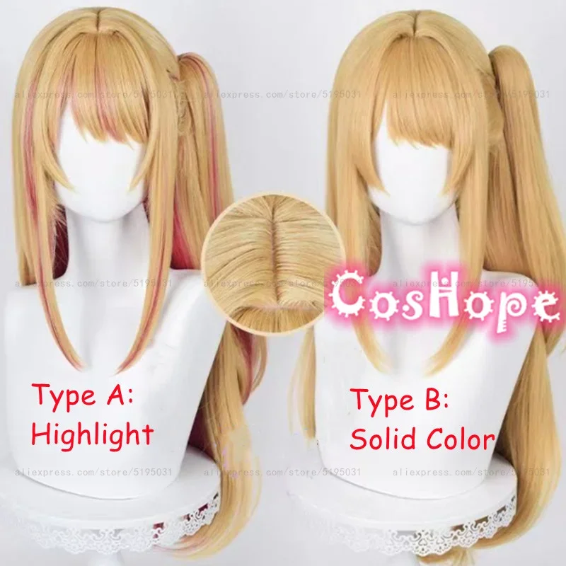 Hoshino Ruby Cosplay Wig 70cm Straight Orange Gold Rose Pink Wig Cosplay Anime Wigs Heat Resistant Synthetic Wigs