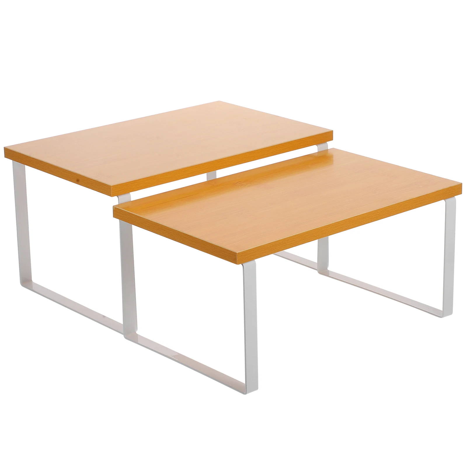 

2Pcs Kitchen Storage Rack Wooden Desktop Organizer Shelves Multifunctional Spice Shelf Cabinet Countertop SpaceSaving