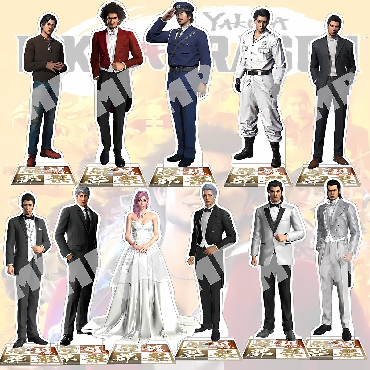 Anime Yakuza Kazuma Kiryu 15cm Double Plug Acrylic Stand HD Ornament Father's Day Present Desktop Decor Fan Gift Keychain