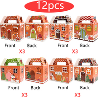 12pcs Christmas Gift Box Christmas Eve Gift Box Biscuit Box Candy Packaging Box Apple Box Carrying Case Wholesale