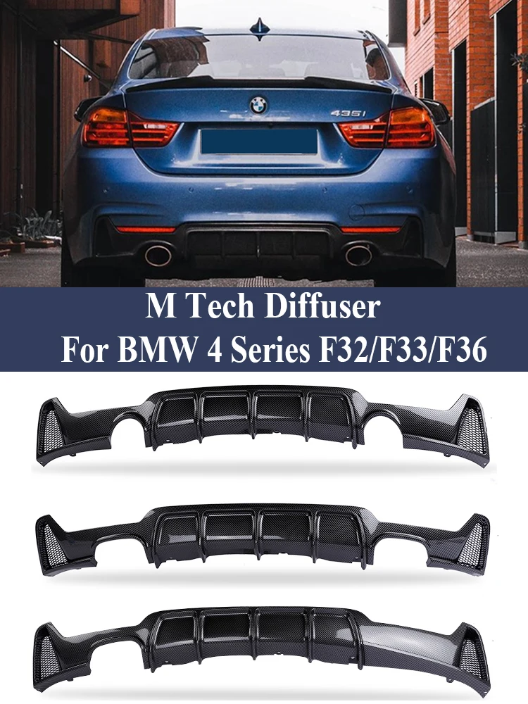 

Carbon Fiber M Tech Rear Bumper Diffuser Lip For BMW 4 Series F32 F33 F36 2014-2020 MP Body Kit Diffusor 420i 428i Gloss Black