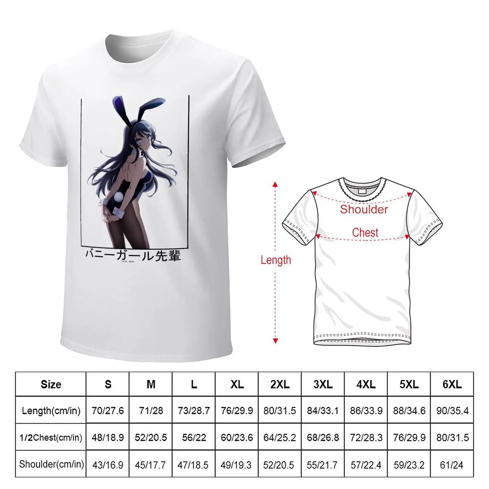 Bunny girl senpai (Mai Sakurajima) T-Shirt new edition for a boy men t shirts