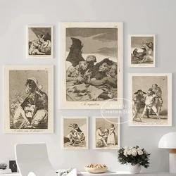 Witchcraft Collection By Francisco De Goya Witch Riding on Broom Dark Art Goth Poster Print Canvas Painting Wall Pictures Decor