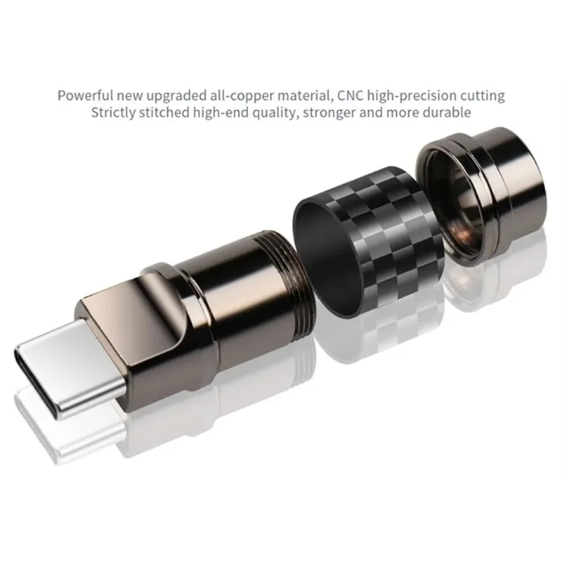 A99E-DIY سماعة التوصيل USB C موصل نوع-C Conector مع رقاقة ALC5686 ألياف الكربون قذيفة 5 قطعة سماعة جاك الإلكترونية