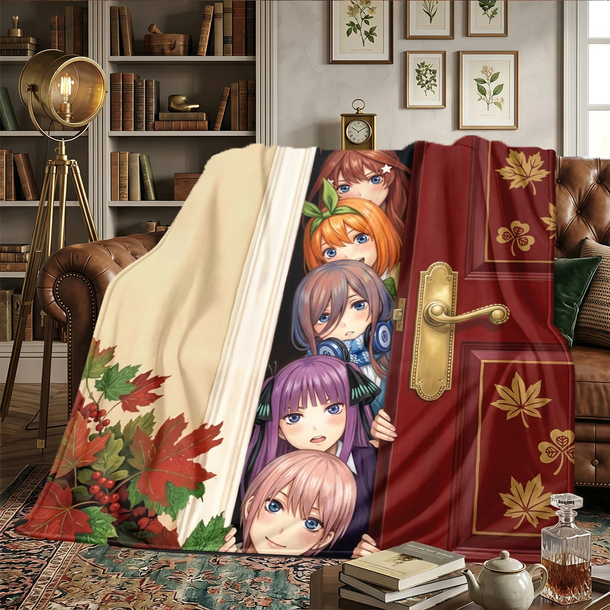 The Quintessential Quintuplets Comfortable Flannel Blanket Printed Warm, For Bedrooms, Travel -HE66