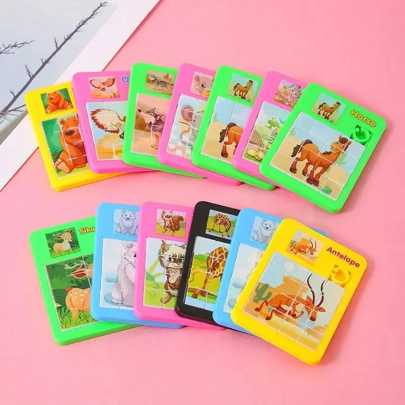 

5/10PCs Cartoon Jigsaw Animal Puzzles Early Educational Developing Toy for Kids Birthday Party Favors Pinata Filler Rewards