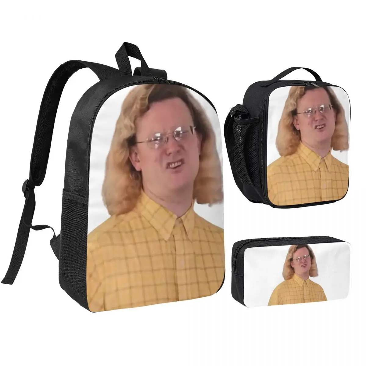 

Love On The Spectrum James Scoff Backpack Boys Girls BookBag School Bag Shoulder Bags 3ps Insulated Lunch Bag Pencil Case