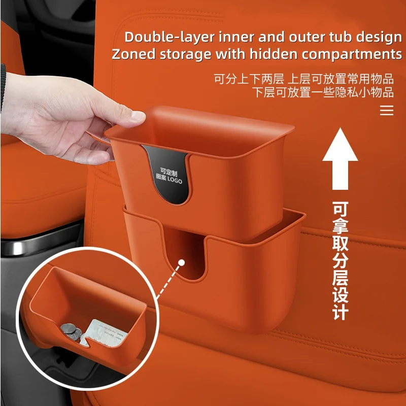 Car Trash Can Multi-functional Car Seat Back Door Hanging Storage Bucket Automotive Car internal Storage Bucket view 2