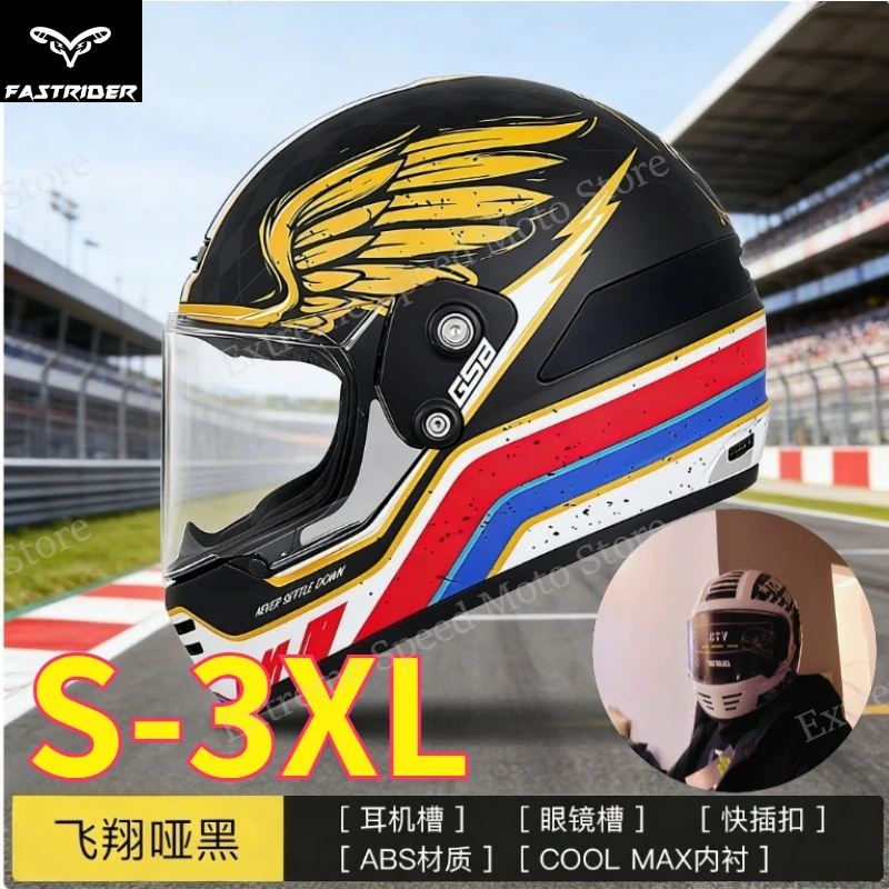 

Retro Full Face Motorcycle Helmet, Vintage Racing Helmet with Anti-Fog Visor & Ventilation for Street Riding