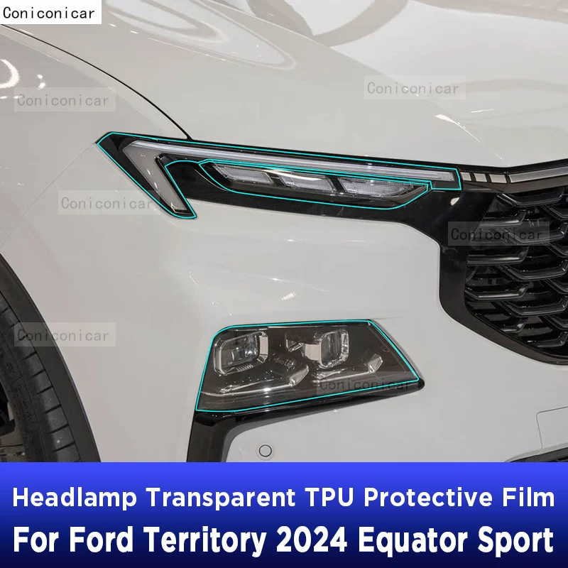 

Защита фар автомобиля, прозрачная ремонтная защитная пленка от царапин, наклейки из ТПУ для Ford Territory 2024, Equator Sport