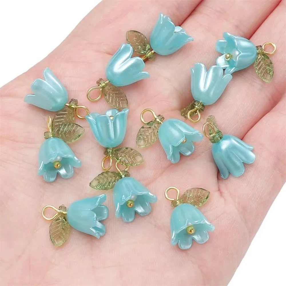 10 個 11 × 14 ミリメートルユリの花ビーズ DIY カラフルなチャームルースビーズアクリルジュエリーメイキングクラフトイヤリングネックレスブレスレット