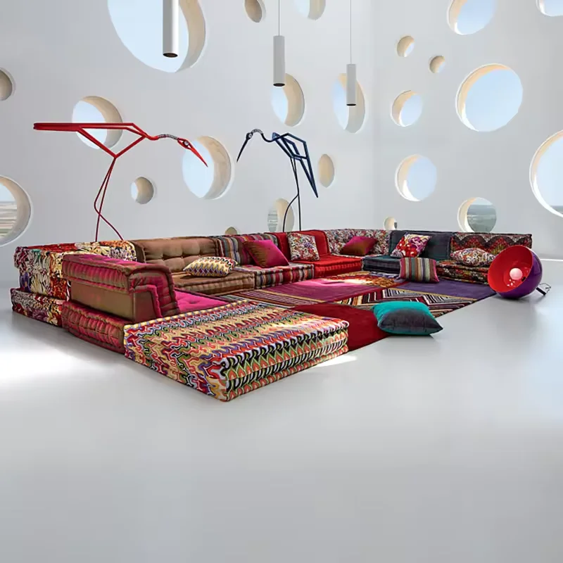 Modern Living Room Sofas Popular MaJong Sofa Couch Modular Fabrics Sectional Floor Sofa Set Furniture Cum Bed for Home 1 Pcs