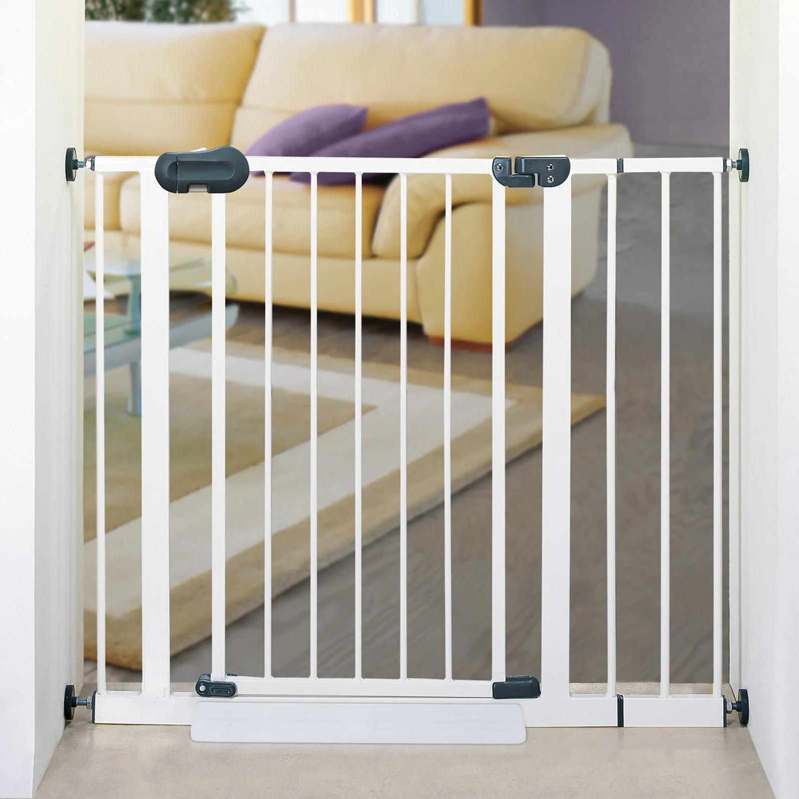 Safety Door Fixator Babyproofing Guardrail Fixator Non-Slip Anti-Kick Pedalboard Stable Dog Gate Support Accessory