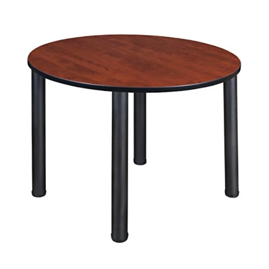 Kee 48" Round Breakroom Table- Cherry/ Black