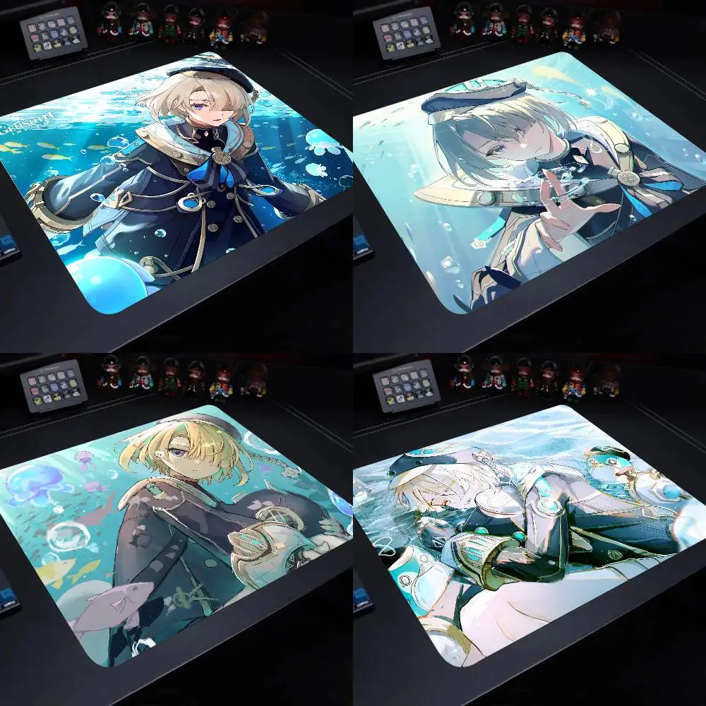 Freminet Genshin Impact Mouse Pad 22X18 Square Computer Accessories Office Game Table Mats Rubber Anti-slip Mousepads