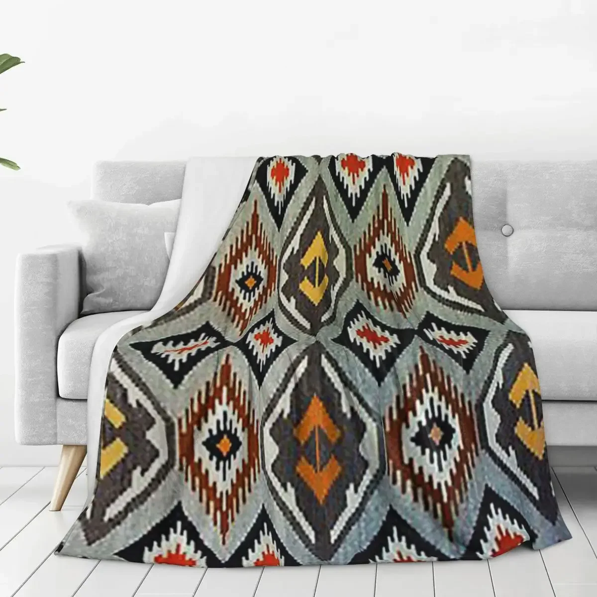 

Indian Painting Native American Aztec Tribal Pattern Blanket Flannel Lightweight Sofa Throw Blankets For Home Bedroom Outdoor