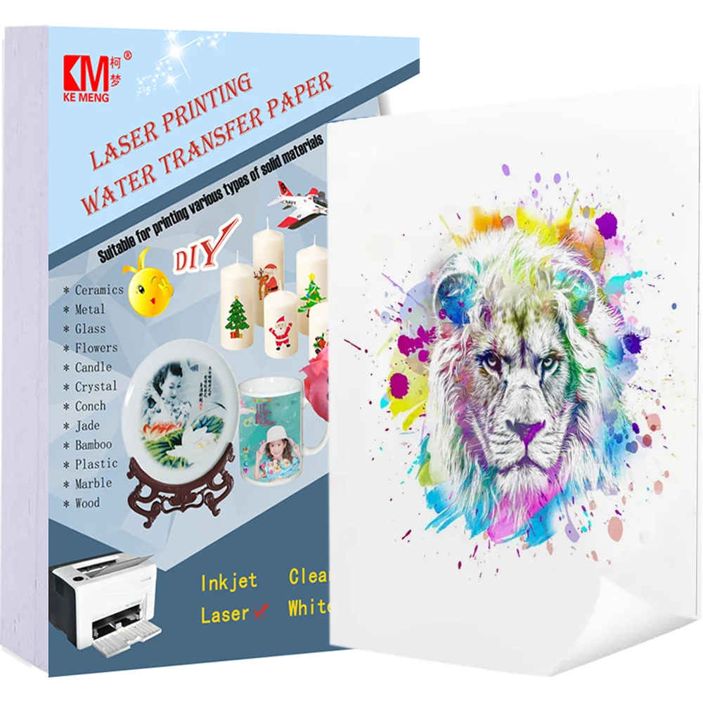 

A4 D'inchiostro Waterslide Trasparente Per Stampante Inkjet Laser Water Slide Decal Paper Transfer Printing