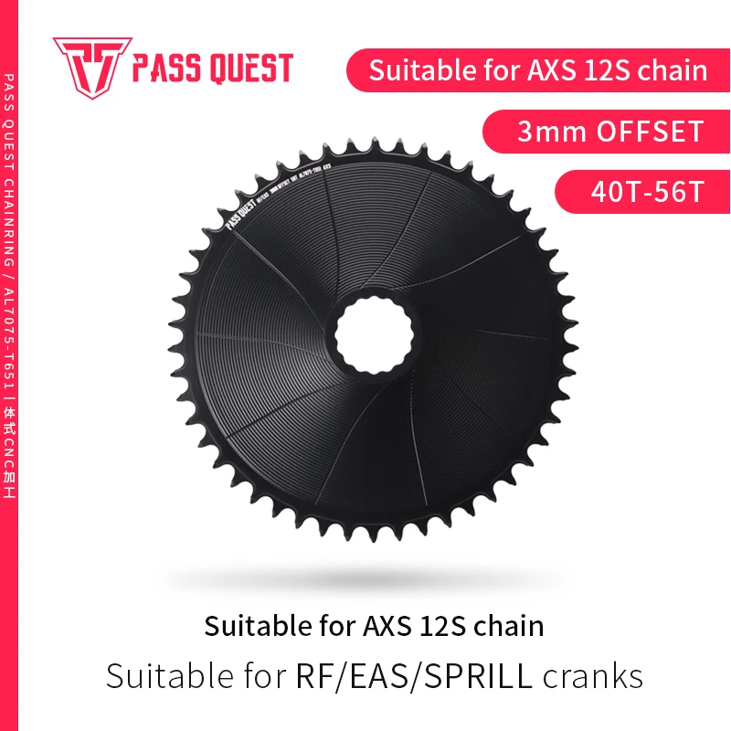 Applicable RACE FACE (3mm offset ) AXS AERO Round Narrow Wide Chainring 40-56T