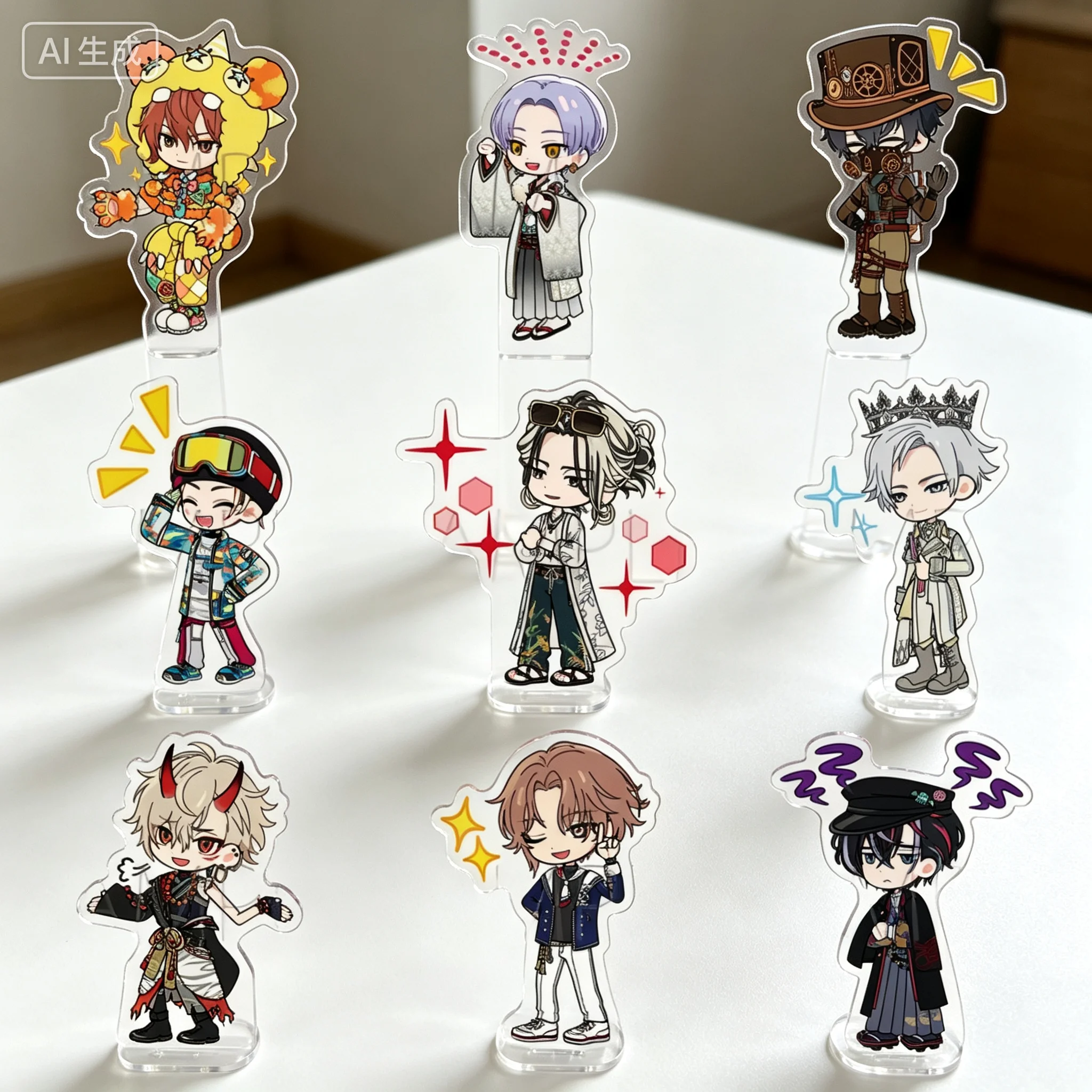 Game 18TRIP Renga Nishizono Monster Mascot Theme Q-Style Acrylic Stand Model Plate Keychains Desktop Ornament