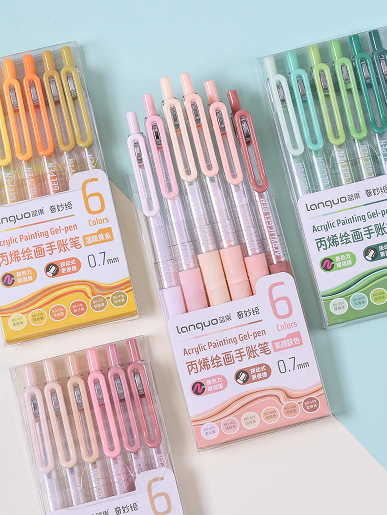 6-90 Farben Languo Acryl-Gelstift-Set, Handbuch-Stift, mehrfarbiger Neutralstift, Schreib- und Zeichenstifte für Schüler, D200 – Detail 11