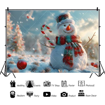 Christmas snowman snow mushroom house ice castle kids baby family party banner backdrop special children photo poster decor background