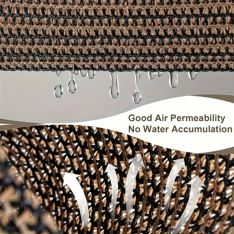 Langlebiges Braunes UV-Schutz Sonnenschutznetz, Outdoor-Sonnenschutz für Pool, Camping, Picknick, Garten – Detail 7