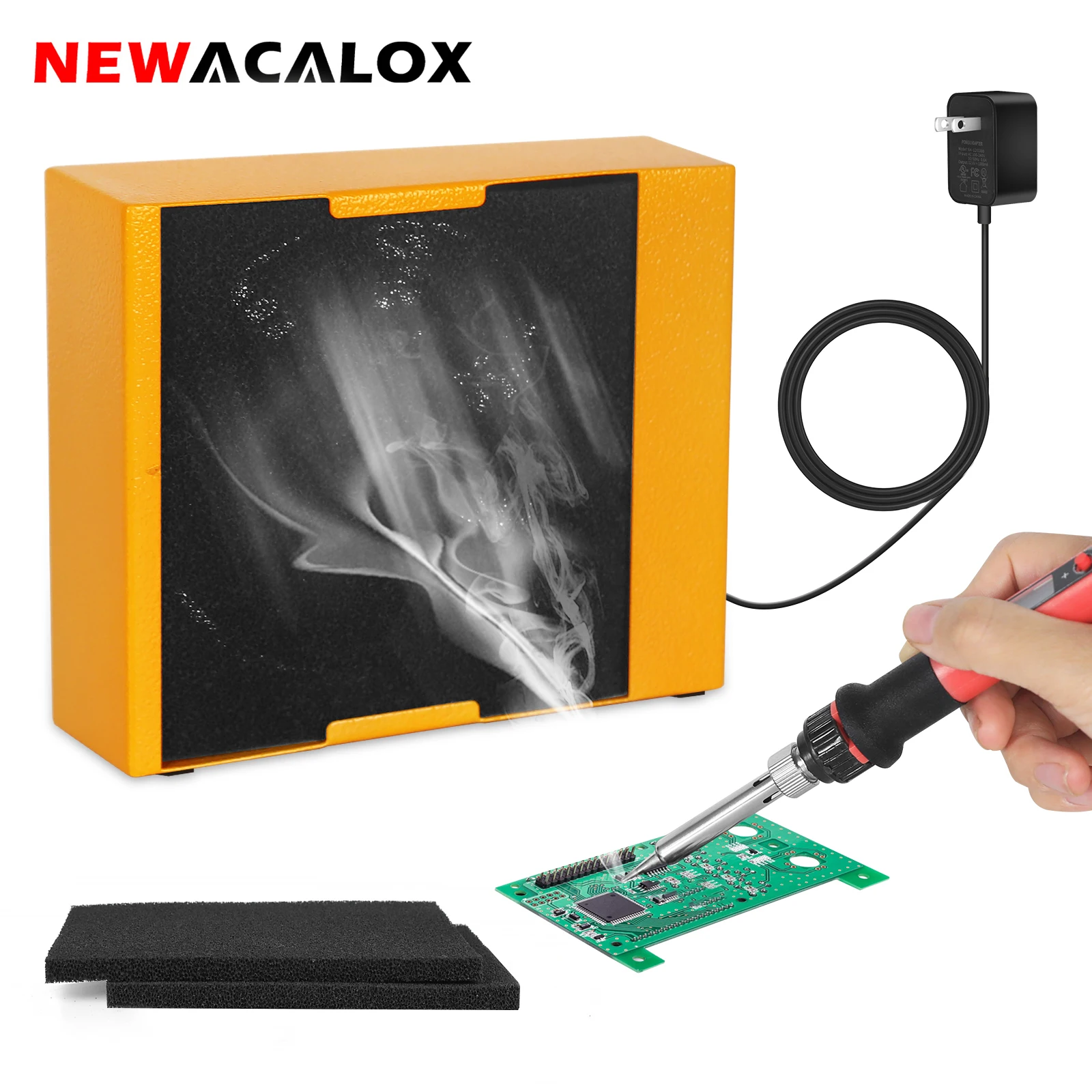 

NEWACALOX Portable Solder Fume Extractor Solder Smoke Absorber Remover Smoke Prevention Absorber DIY Working Fan forWelding Tool