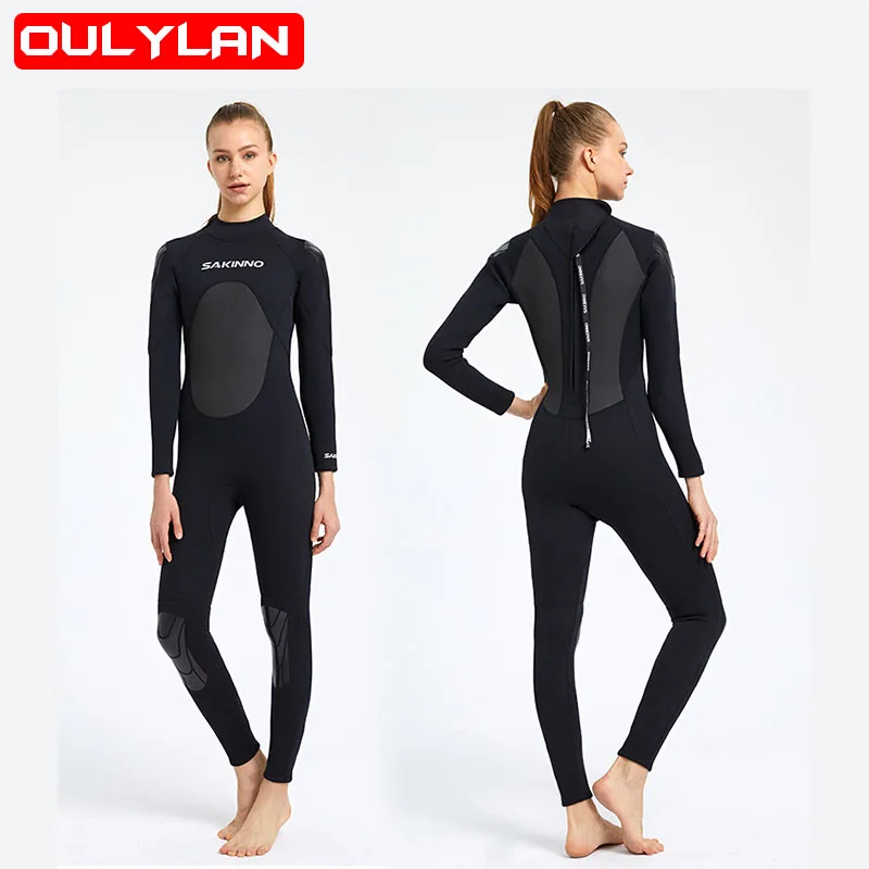 

3MM One Piece Wetsuit for Men Women Long Sleeved Warm Underwater Sports Diving Suit Snorkeling Sunscreen Swimming surfing suit