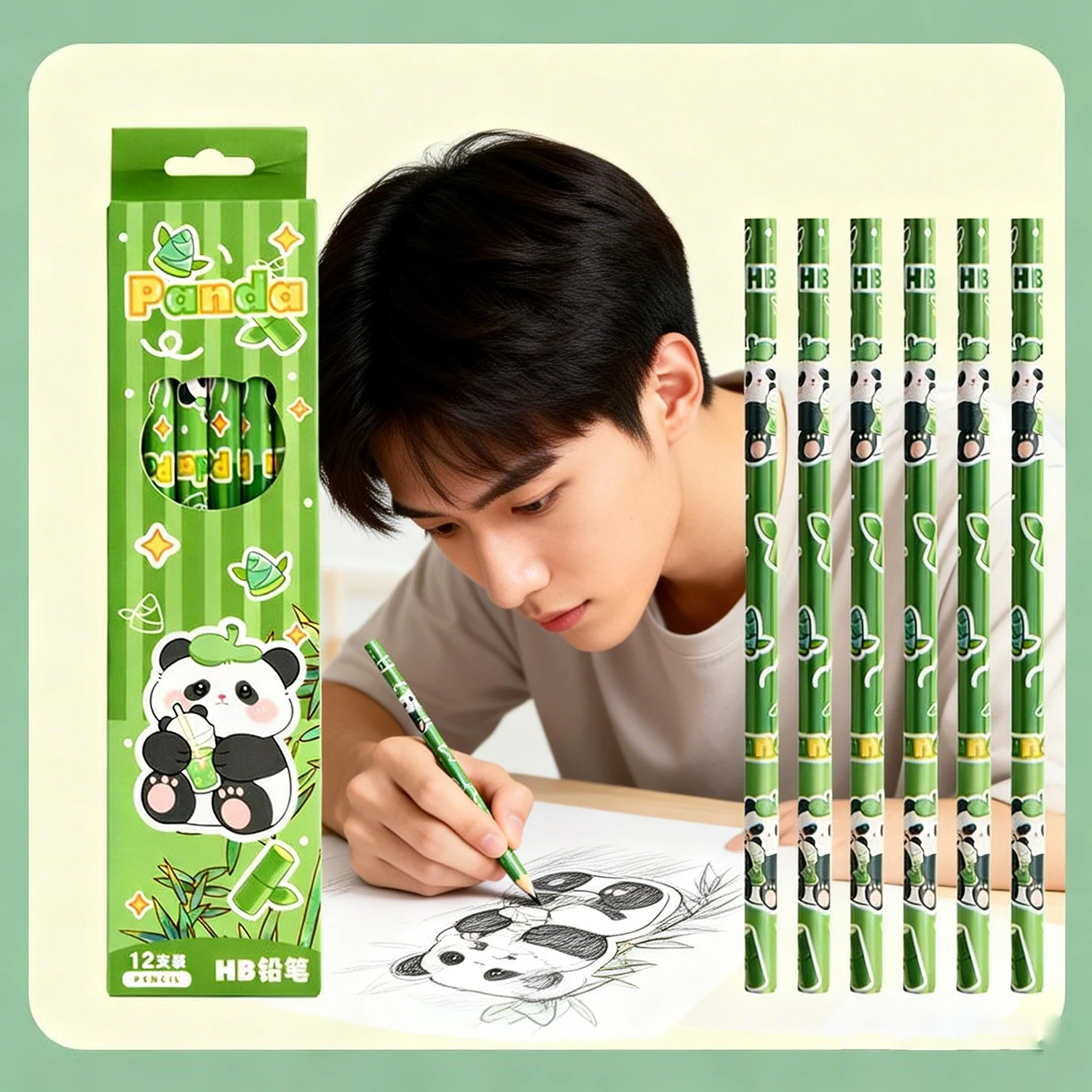 12 pièces/boîte dessin animé Capybara Panda HB crayons croquis dessin crayon école bureau étudiants papeterie fournitures enfants cadeaux