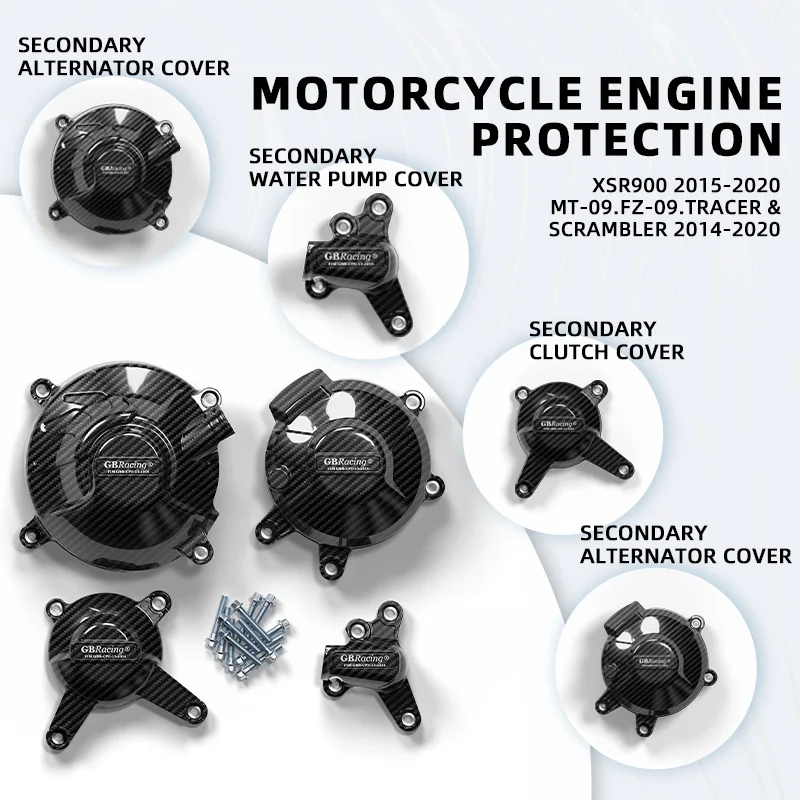 

Для YAMAHA MT-09/FZ-09, Tracer & Scrambler (2014-2020) Комплект защиты двигателя GBRacing — чехлы для защиты от треш-накопителей и импульсного насоса сцепления