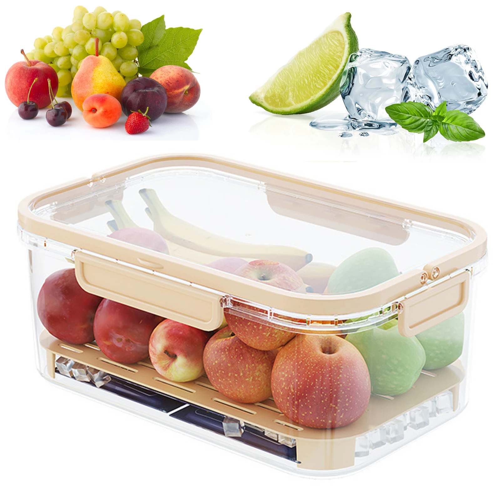 Refrigerator Fresh-Keeping Box Leak Proof BPA-Free Fridge Organizers for Keeping Produce Fresh Longer