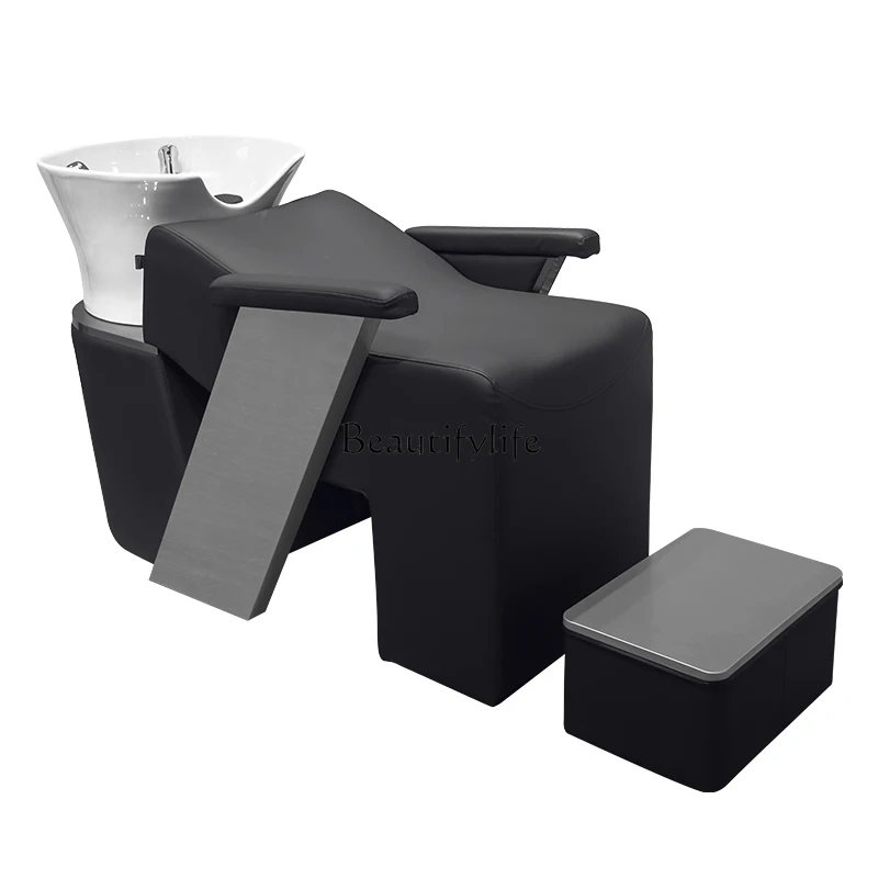 

Shampoo Chair Special Hair Salon Modern Hair Salon Lying Half Stainless Steel Ceramic Basin Flushing Bed