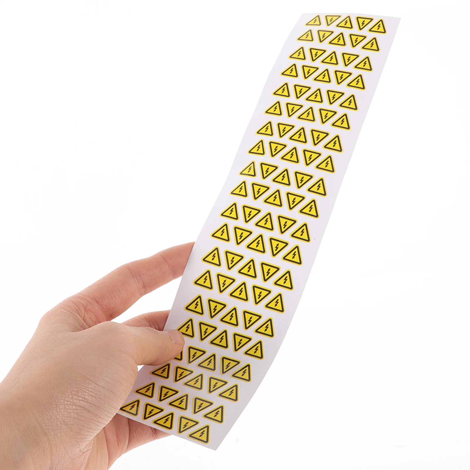 100pcs Electric Shocks Warning Stickers Yellow Triangle Safety Decals High Visibility Anti-Electric Shock Hazard Signs For Home